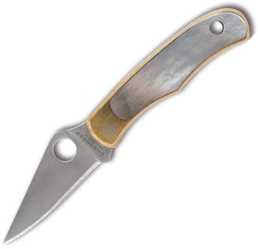 Spyderco Bug Slip Joint Abalone Inlay Satin 12C27 Stainless EDC Knife For Collectors by Spyderco