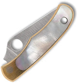 Spyderco Bug Slip Joint Abalone Inlay Satin 12C27 Stainless EDC Knife - Ideal For Collectors by Spyderco