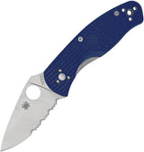 Spyderco Persistence Folding Knife CPM S35VN Partially Serrated Blade Blue FRN Handle Reliable EDC For Outdoors by Spyderco