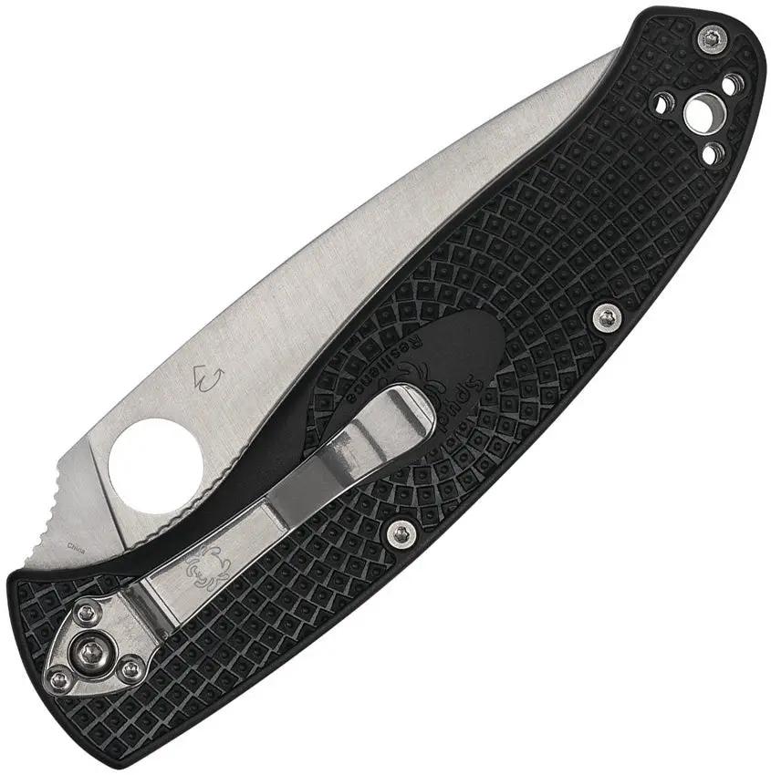 Spyderco Resilience Linerlock Folding Knife - Black FRN Handle 4.25 Inch Satin Blade 8Cr13MoV EDC Ready by Spyderco