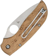 Spyderco Chaparral SlipIt Maple Wood Handle EDC Knife - Satin CTS XHP Blade For Collectors And Everyday Carry by Spyderco