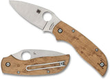 Spyderco Chaparral SlipIt Maple Wood Handle EDC Knife - Satin CTS XHP Blade For Collectors And Everyday Carry by Spyderco