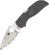 Spyderco Chaparral LWT Lockback Gray Slim FRN Handle EDC Knife With Serrated CTS XHP Blade by Spyderco