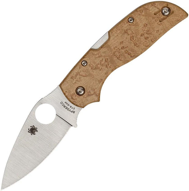 Spyderco Chapparal Lockback EDC Knife With Satin CTS XHP Blade And Bird Eye Maple Handle by Spyderco