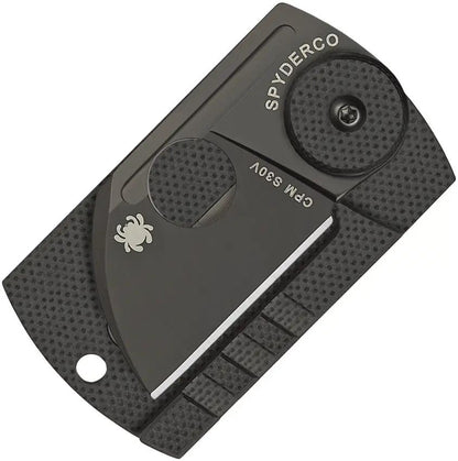 Spyderco Dog Tag Non Locking Folder Knife - Compact EDC With CPM S30V Sheepfoot Blade And Carbon Fiber G10 Handle by Spyderco