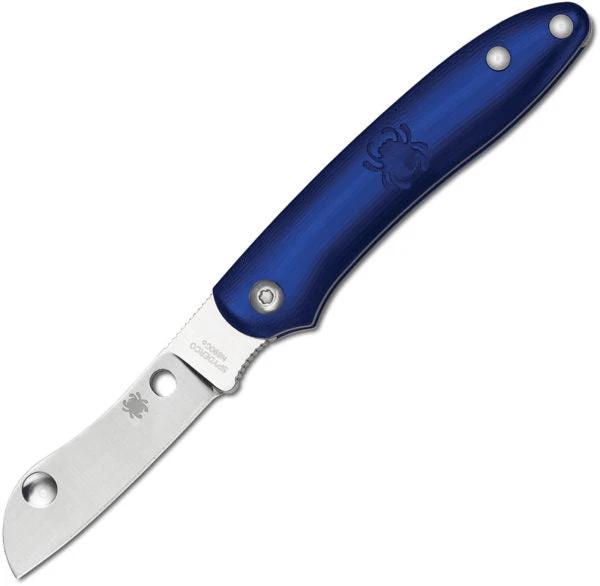 Spyderco Roadie Blue Folding Knife With N690Co Blade 3 Inch Closed Fingernail Free Two Hand Opening For EDC Fans by Spyderco