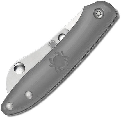 Spyderco Roadie Gray FRN EDC Knife - Notched Joint for Two-Hand Opening, Ultralight Compact Design for Everyday Carry by Spyderco