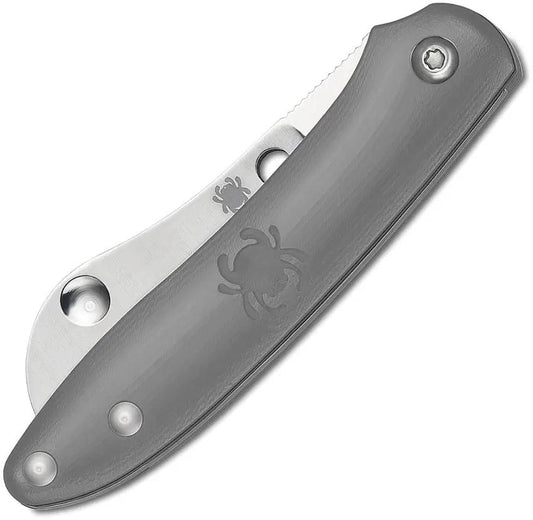 Spyderco Roadie Gray FRN EDC Knife - Notched Joint for Two-Hand Opening, Ultralight Compact Design for Everyday Carry by Spyderco