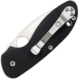 Spyderco Efficient G10 Knife - Compact EDC With 3 Inch Satin Plain Edge 8Cr13MoV Drop Point Blade Black G10 Handle by Spyderco