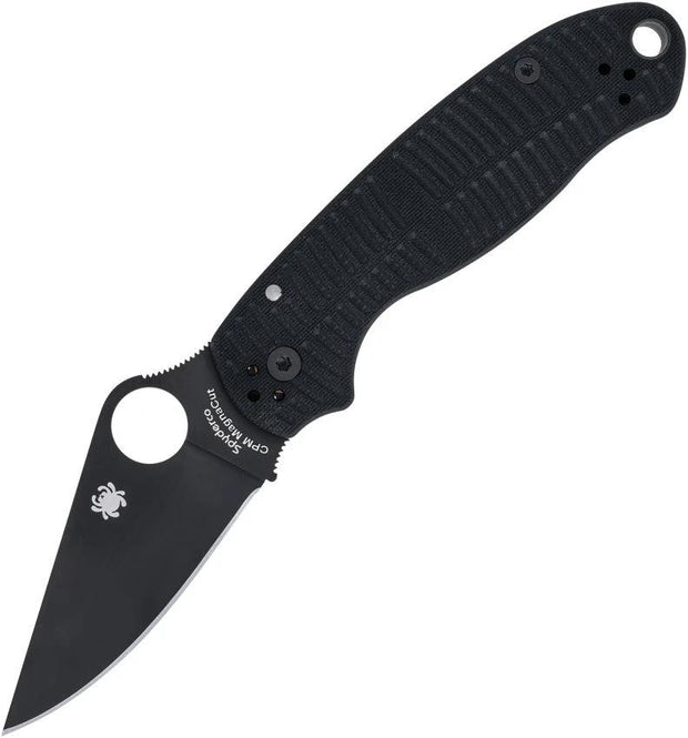 Spyderco Para 3 Salt Compress Lock Knife CPM MagnaCut Black DLC G10 Handle For EDC Outdoors by Spyderco