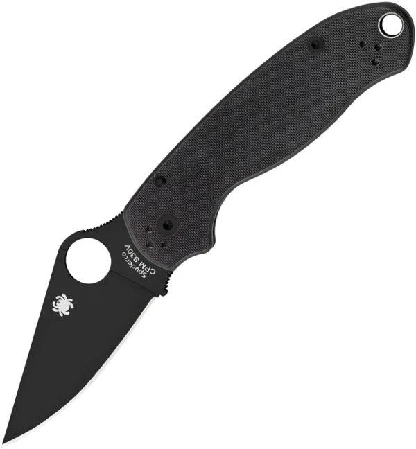 Spyderco Para 3 Black DLC S45VN Folding Knife With G10 Handle For Everyday Carry by Spyderco