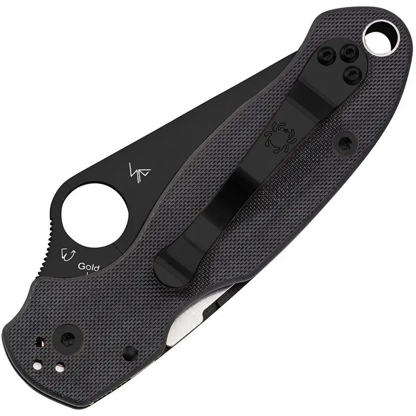 Spyderco Para 3 Black DLC S45VN Folding Knife With G10 Handle For Everyday Carry - Durable DLC Blade For EDC by Spyderco