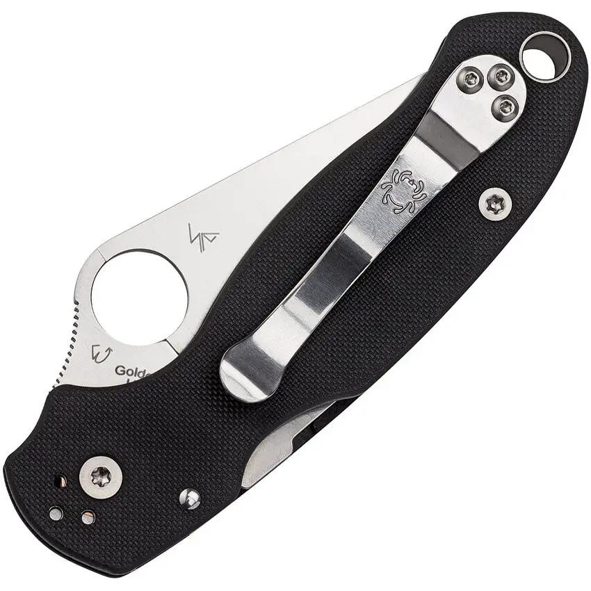 Spyderco Para 3 Satin Blade Folding Knife With Partial Serration S45VN G10 Handle - For Everyday Carry by Spyderco