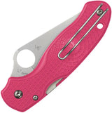Spyderco Para 3 Pink Compression Lock Knife - One Hand Deploy With Pink Finish Supports Living Beyond Breast Cancer by Spyderco