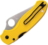 Spyderco Para 3 Salt MagnaCut Serrated Knife - Compact 3 Inch Blade With Compression Lock And Bright Yellow FRN Handle by Spyderco