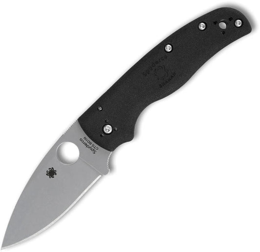 Spyderco Shaman Compression Lock Folding Knife CTS BD1 Satin Blade 3.5 Inch Black FRN For EDC by Spyderco