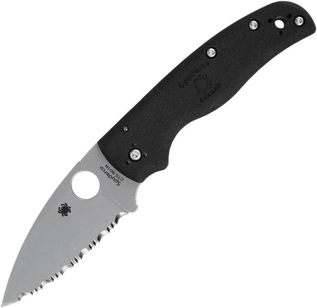 Spyderco Shaman Lightweight Compression Lock Knife For Everyday Carry Enthusiasts CTS BD1 Serrated Blade by Spyderco