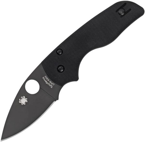 Spyderco Lil Native Compression Lock EDC Knife With DLC Coated S30V Blade Black G10 by Spyderco