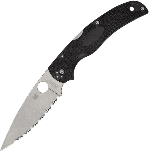 Spyderco Native Chief Serrated Lockback Knife CTS BD1 4 Inch Blade FRN Handle For EDC Enthusiasts by Spyderco