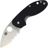 Spyderco Insistent Linerlock Knife 2.5 Inch Satin Partially Serrated Blade G10 Handle EDC by Spyderco