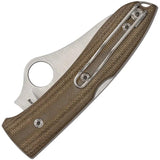 Spyderco SpyOpera Lockback Knife Premium M390 Blade Brown Canvas Micarta Handle For EDC Enthusiasts by Spyderco