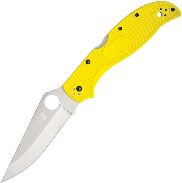 Spyderco Stretch 2 XL Lockback Knife Yellow FRN Handle Satin H2 Blade For EDC Enthusiasts by Spyderco