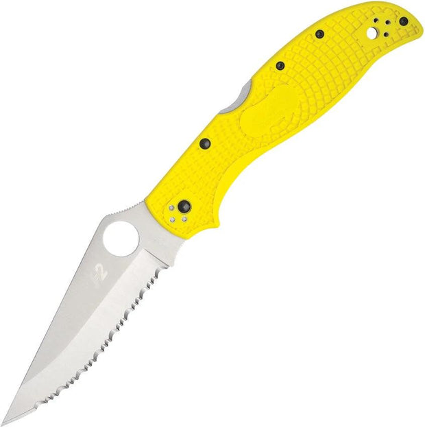 Spyderco Stretch 2 XL Lockback Knife Yellow FRN Handle Serrated H2 Blade For EDC Enthusiasts by Spyderco