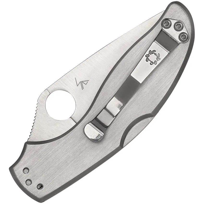 Spyderco Uptern Lockback Knife - Durable Satin Finish 8Cr13MoV Partially Serrated Blade For Everyday Carry by Spyderco