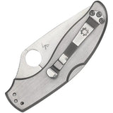Spyderco Uptern Lockback Knife - Durable Satin Finish 8Cr13MoV Partially Serrated Blade For Everyday Carry by Spyderco