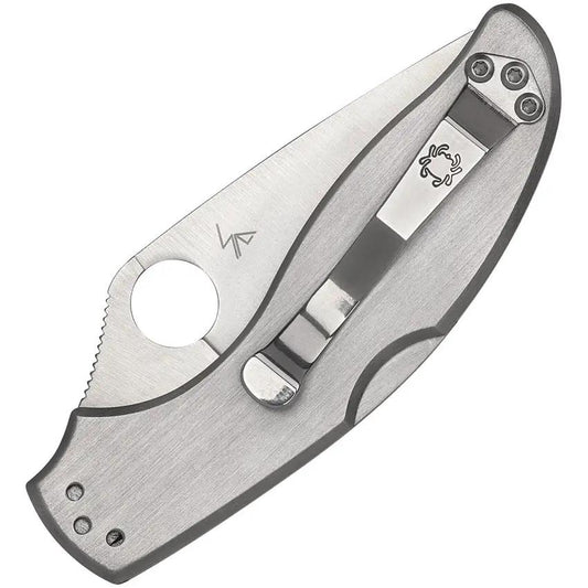 Spyderco Uptern Lockback Knife - Durable Satin Finish 8Cr13MoV Partially Serrated Blade For Everyday Carry by Spyderco
