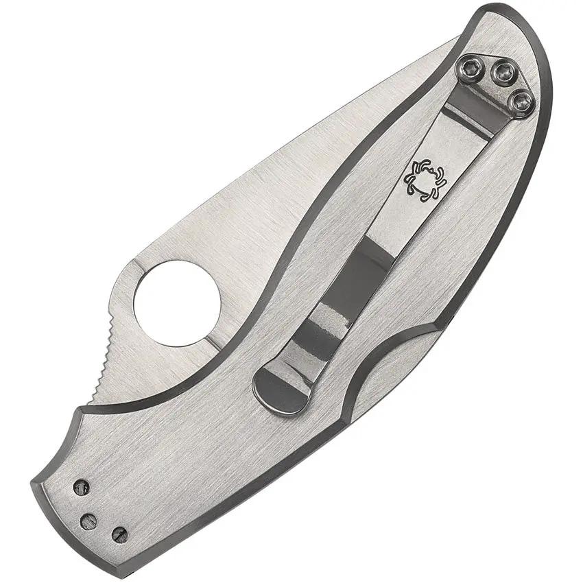 Spyderco Uptern Lockback C261P EDC Knife - Slim Compact Folding Blade With 2.88 Inch Satin 8Cr13MoV by Spyderco