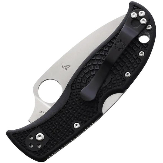 Spyderco Leafjumper Lockback Folding Knife - 4.38 Inch VG10 Serrated Blade With Black FRN Handle For Everyday Carry by Spyderco