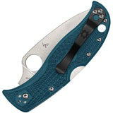 Spyderco LeafJumper Lockback Knife - Blue FRN Handle With K390 Serrated Blade For EDC Enthusiasts by Spyderco
