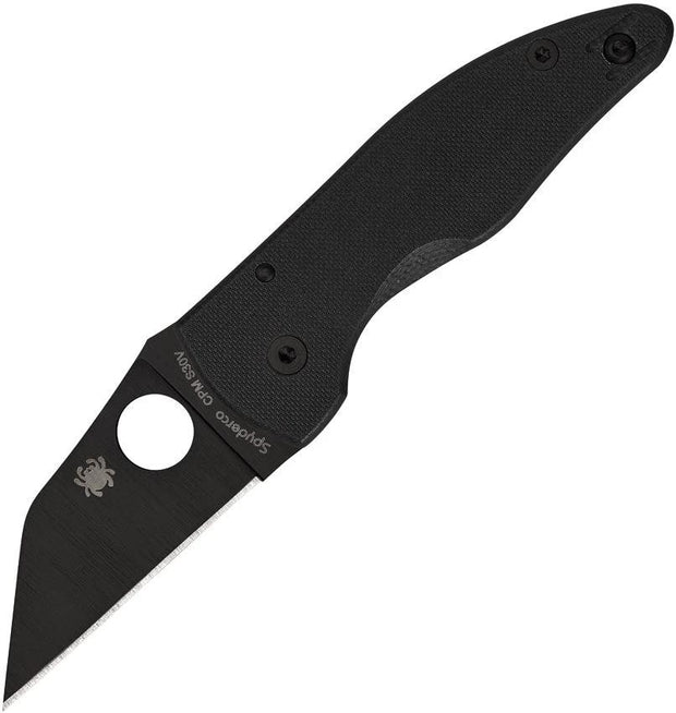 Spyderco MicroJimbo Compression Lock EDC Enthusiasts Knife CPM S30V DLC Blade G10 Black Pocket Clip by Spyderco