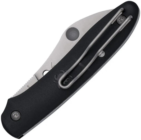 Spyderco Large Roadie Folder Knife M398 Blade Satin Finish Black Handle - Lightweight EDC Companion by Spyderco
