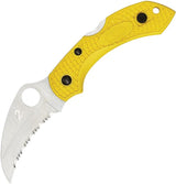 Spyderco Dragonfly 2 Salt Lockback Knife For Saltwater EDC With Hawkbill Blade And Yellow FRN Handle by Spyderco
