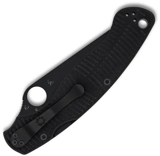 Spyderco Military 2 Salt Knife - MagnaCut Blade With Compression Lock DLC Coated Black G10 Handle For Professionals by Spyderco