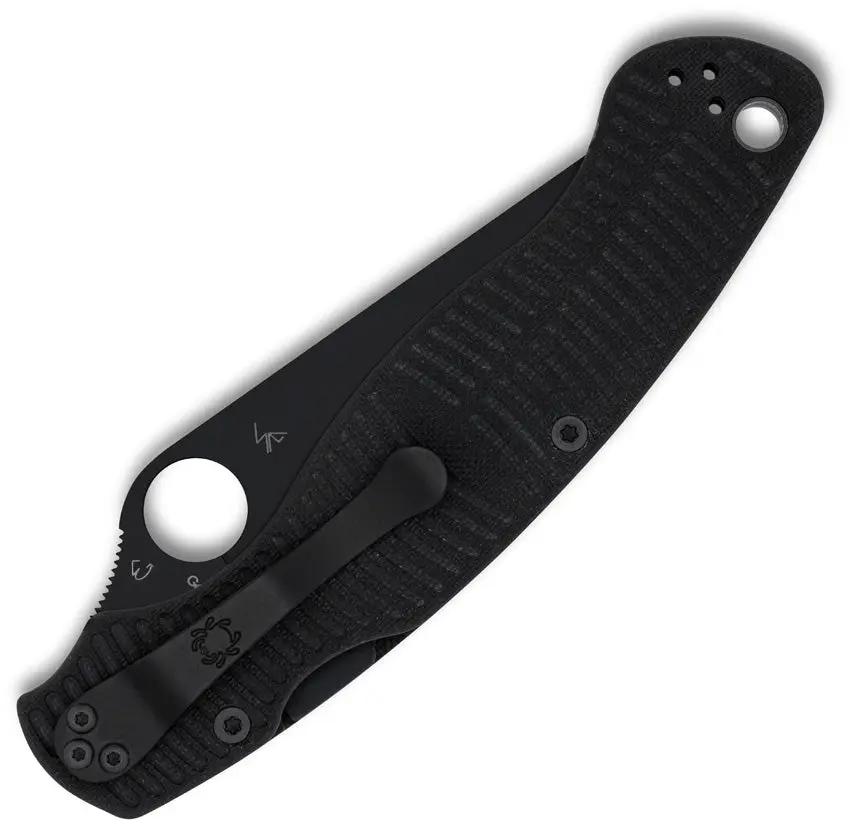 Spyderco Military 2 Salt Knife - MagnaCut Blade With Compression Lock DLC Coated Black G10 Handle For Professionals by Spyderco