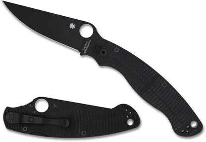 Spyderco Military 2 Salt Knife - MagnaCut Blade With Compression Lock DLC Coated Black G10 Handle For Professionals by Spyderco