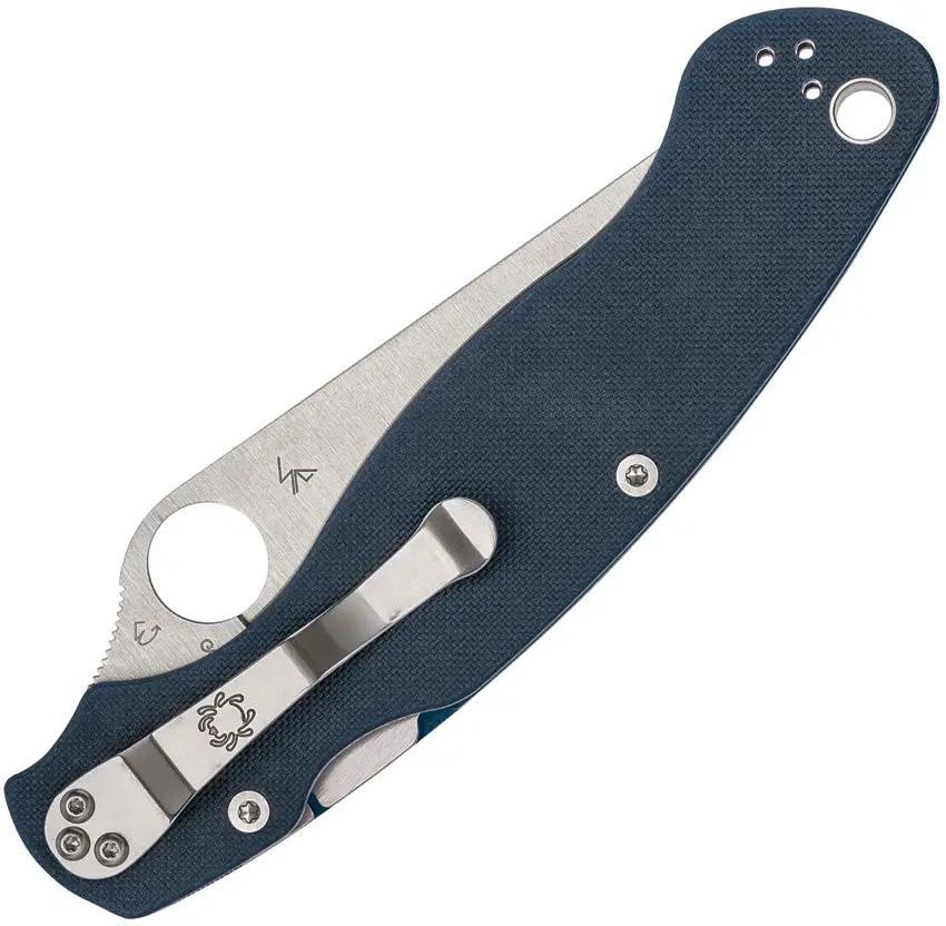 Spyderco Military 2 Folding Knife CPM SPY27 Satin Blade Cobalt Blue G10 Handle Compression Lock For Tactical EDC by Spyderco