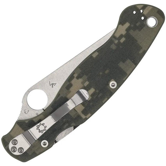 Spyderco Military 2 Compression Lock - 4 Inch Satin CPM S30V Blade With Camouflage Handle For Tactical EDC by Spyderco