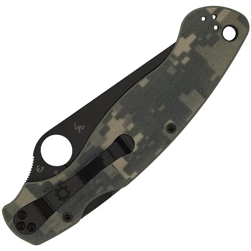 Spyderco Military 2 Compression Lock Folding Knife Black DLC S30V Blade With Camouflage G10 Handle by Spyderco