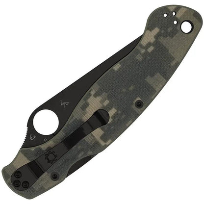 Spyderco Military 2 Compression Lock Folding Knife Black DLC S30V Blade With Camouflage G10 Handle by Spyderco