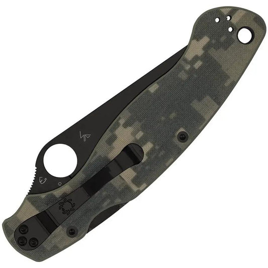 Spyderco Military 2 Compression Lock Folding Knife Black DLC S30V Blade With Camouflage G10 Handle by Spyderco