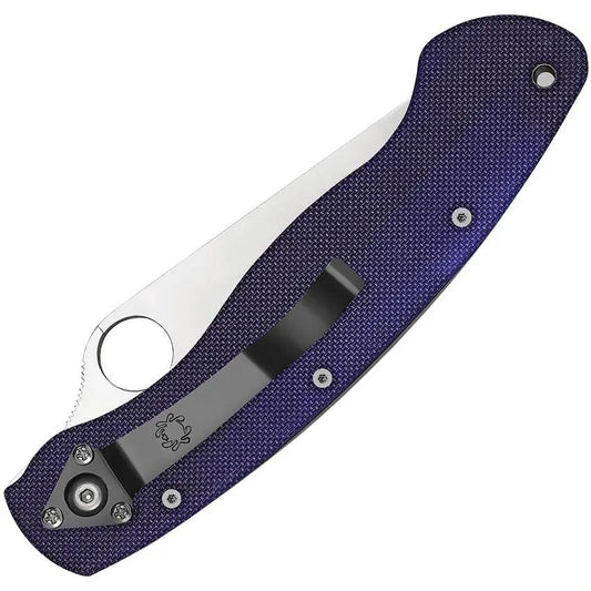 Spyderco Military Knife CPM S110V Blue G10 4-Inch Blade - Elite Tactical Folder For Pros by Spyderco
