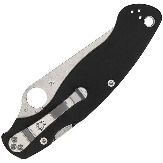Spyderco Military 2 Linerlock Knife - Black G10 Handle 4 Inch Serrated CPM S30V Blade for Tactical Pros by Spyderco