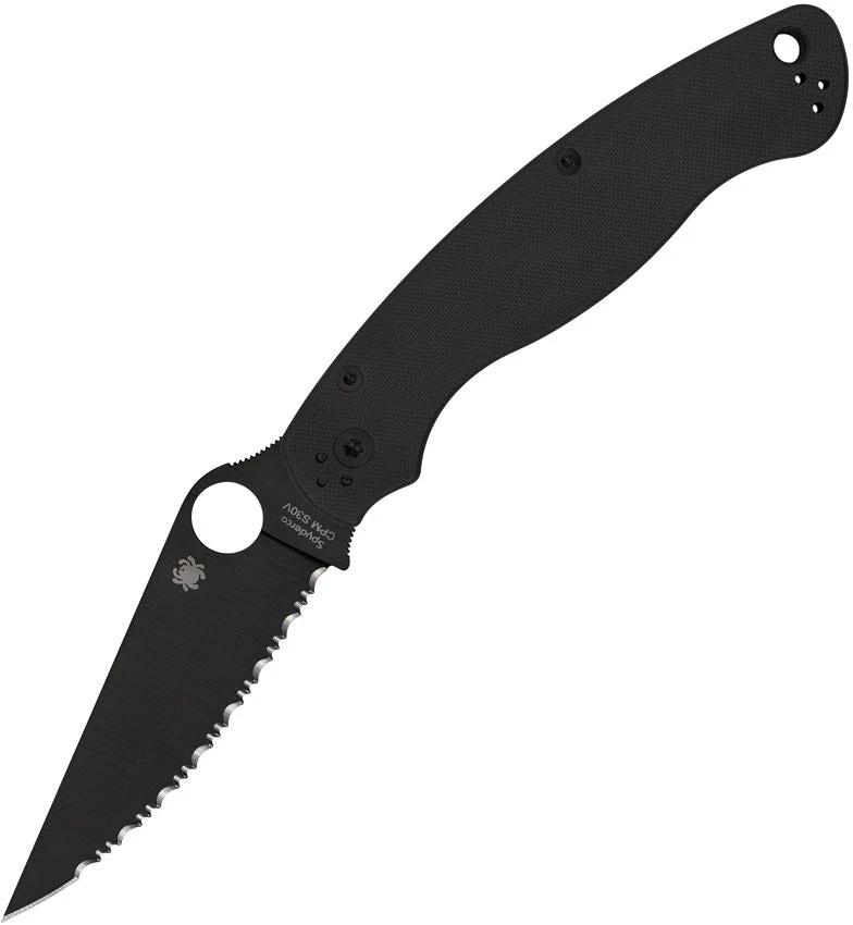 Spyderco Military 2 Compression Lock Knife Black Serrated CPM S30V G10 For Tactical EDC Enthusiasts by Spyderco