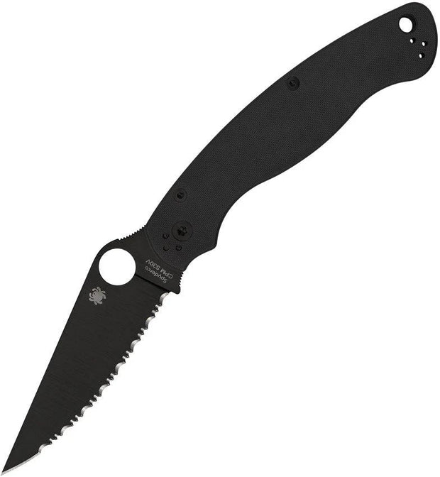Spyderco Military 2 Compression Lock Knife Black Serrated CPM S30V G10 For Tactical EDC Enthusiasts by Spyderco