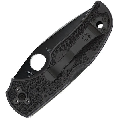 Spyderco Native 5 Lockback Plain Edge EDC Knife - S30V Blade, Black DLC FRN Handle For Everyday Carry by Spyderco