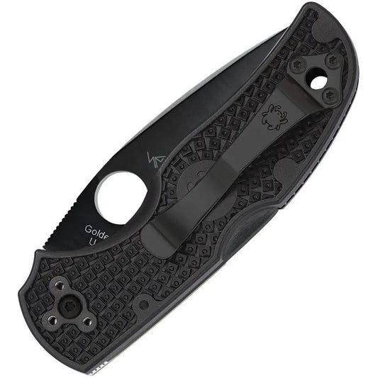 Spyderco Native 5 Lockback Plain Edge EDC Knife - S30V Blade, Black DLC FRN Handle For Everyday Carry by Spyderco